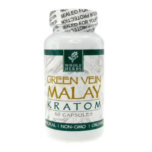 WHOLE HERBS KRATOM CAPSULES 60CT/1.3OZ - GREEN VEIN MALAY