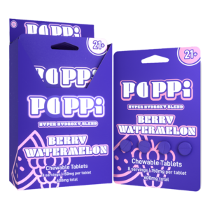 EXODUS POPPI HYPER HYDROXY BLEND CHEWABLE TABLETS 150MG 4CT - BERRY WATERMELON