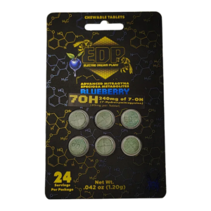 EDP 7OH 7-HYDROXYMITRAGYNINE CHEWABLE TABLETS 40MG 6CT - BLUEBERRY