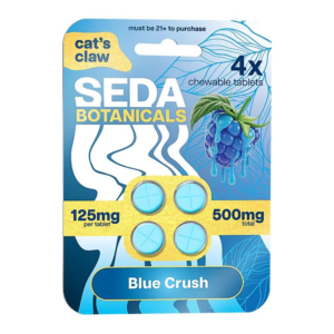 SEDA BOTANICALS CAT'S CLAW CHEWABLE TABLETS 125MG 4CT - BLUE CRUSH
