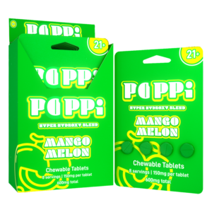 EXODUS POPPI HYPER HYDROXY BLEND CHEWABLE TABLETS 150MG 4CT - MANGO MELON