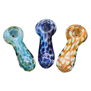 ALPHA GLASS HAND PIPE - 4" NEON DOT HEAVY MIX