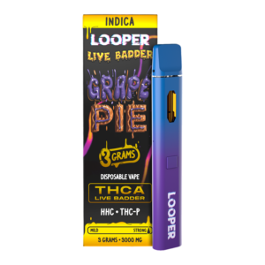 LOOPER LIVE BADDER THCA 3G DISPOSABLE - GRAPE PIE INDICA
