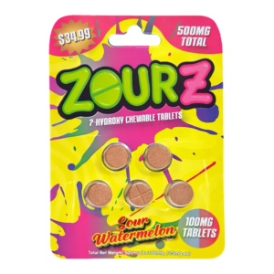 ZOURZ 7-HYDROXY CHEWABLE TABLETS 100MG 5CT - SOUR WATERMELON