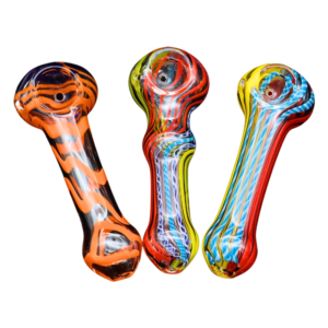 ALPHA GLASS HAND PIPE - 4" & 4.5" SPIRAL COLOR LINE MIX