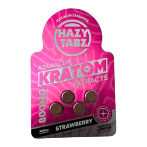 HAZY TABZ ADVANCED KRATROM EXTRACT MAXIMUM STRENGTH TABLETS 200MG 4CT - STRAWBERRY