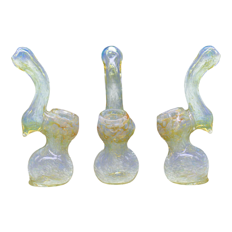 ALPHA GLASS HAND PIPE - 4.5" GOLD FUME X MINI BUBBLER