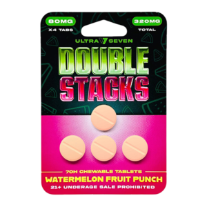 ULTRA SEVEN DOUBLE STACKS 7-HYDROXY CHEWABLE TABLETS 80MG 4CT - WATERMELON FRUIT PUNCH
