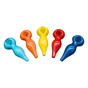 ALPHA GLASS HAND PIPE - 3" FRIT FAT BELLY MIX COLORS