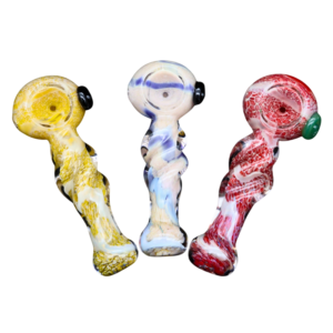 ALPHA GLASS HAND PIPE - 3.5" DUST TWISTED BODY MIX
