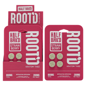 HALF BAKD ROOTD KRATOM TABLETS 200MG 4CT - STRAWBERRY