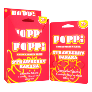 EXODUS POPPI HYPER HYDROXY BLEND CHEWABLE TABLETS 150MG 4CT - STRAWBERRY BANANA