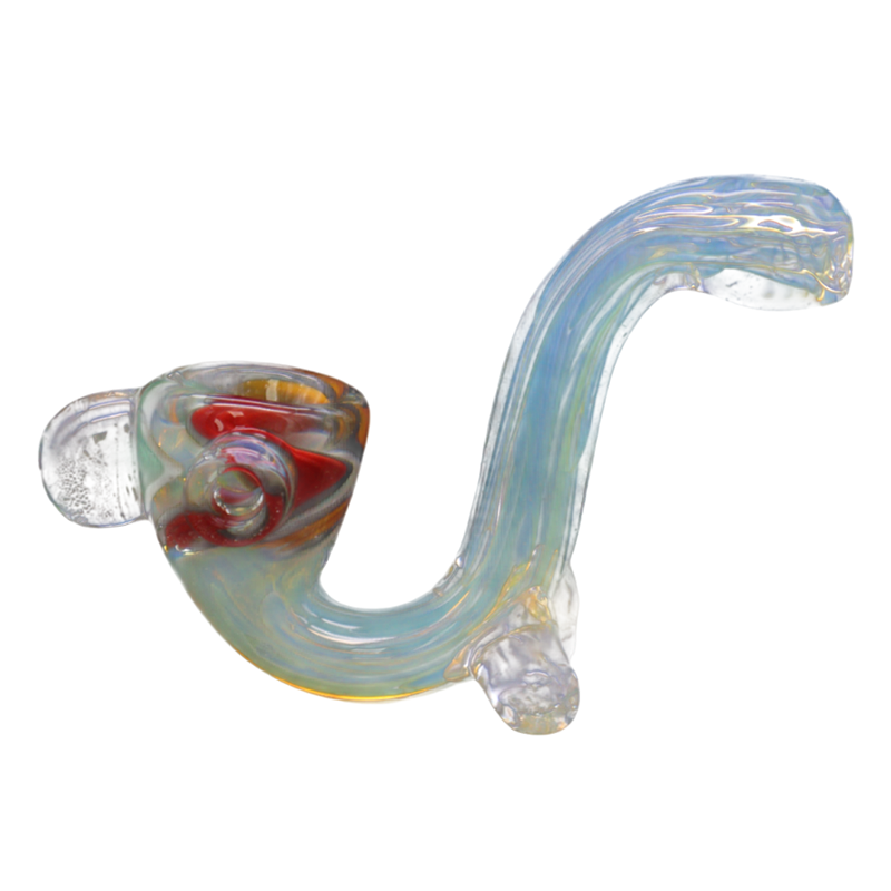 ALPHA GLASS HAND PIPE - 4.5" RASTA ZIGZAG PERMIUM SHERLOCK