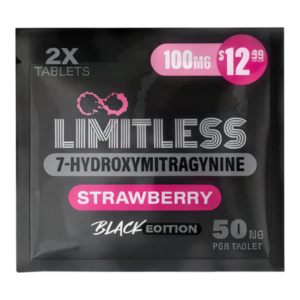 LIMITLESS BLACK EDITION 7-HYDROXYMITRAGYNINE TABLETS 50MG 2CT - STRAWBERRY
