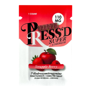 PRESS'D SUPER STRENGTH 7-HYDROXYMITRAGYNINE TABLETS 110MG 1CT - STRAPPLE BERRY
