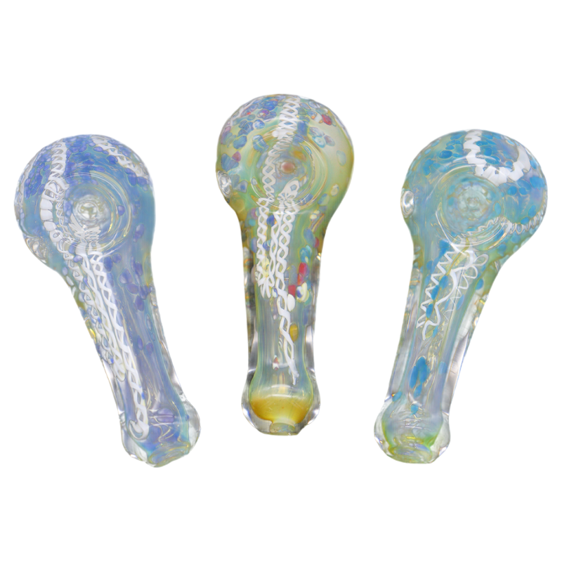 ALPHA GLASS HAND PIPE - 3.5" FRIT NET DOT FUME