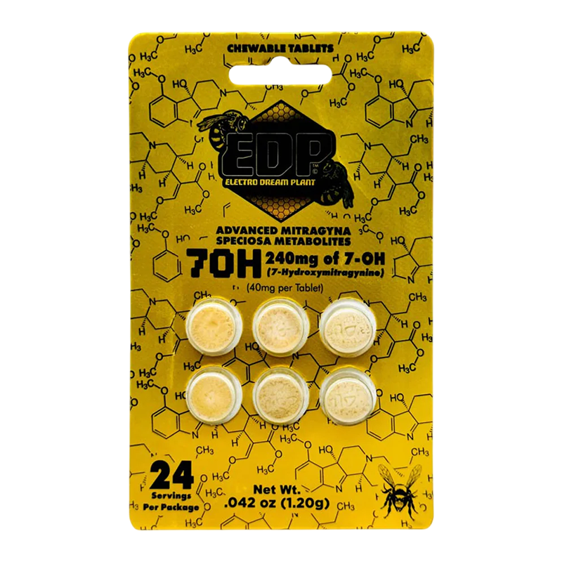 EDP 7OH 7-HYDROXYMITRAGYNINE CHEWABLE TABLETS 40MG 6CT - UNFLAVORED