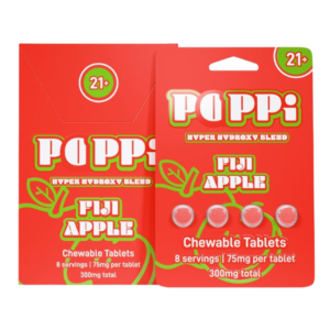 EXODUS POPPI HYPER HYDROXY BLEND CHEWABLE TABLETS 75MG 4CT - FIJI APPLE