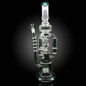 ALPHA GLASS BEAKER 20'' ALPHA TRIPLE HONEY COMB ARM DRILL PERC WATER PIPE - PERSIAN GREEN