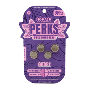 DOZO PERKS PSEUDOINDOXYL TABLETS 100MG 4CT - GRAPE