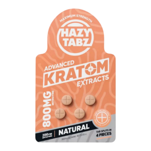 HAZY TABZ ADVANCED KRATOM EXTRACT MAXIMUM STRENGTH TABLETS 200MG 4CT - NATURAL