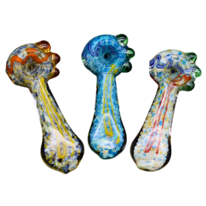 ALPHA GLASS HAND PIPE - 3.5" FRIT DUST FLAT MOUTH