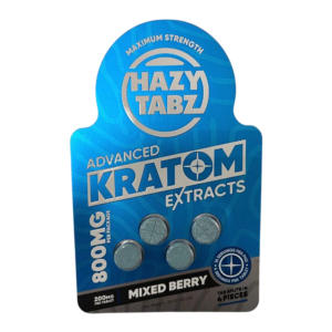 HAZY TABZ ADVANCED KRATOM EXTRACT MAXIMUM STRENGTH TABLETS 200MG 4CT - MIXED BERRY
