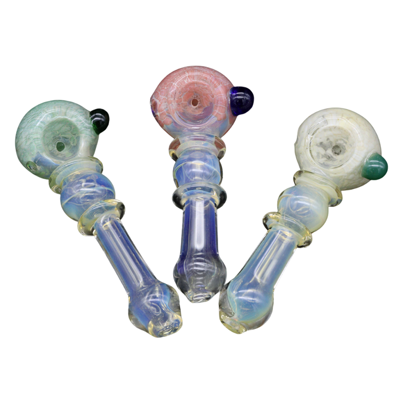 ALPHA GLASS HAND PIPE - 4.5" FRIT RIM HEAD BALL