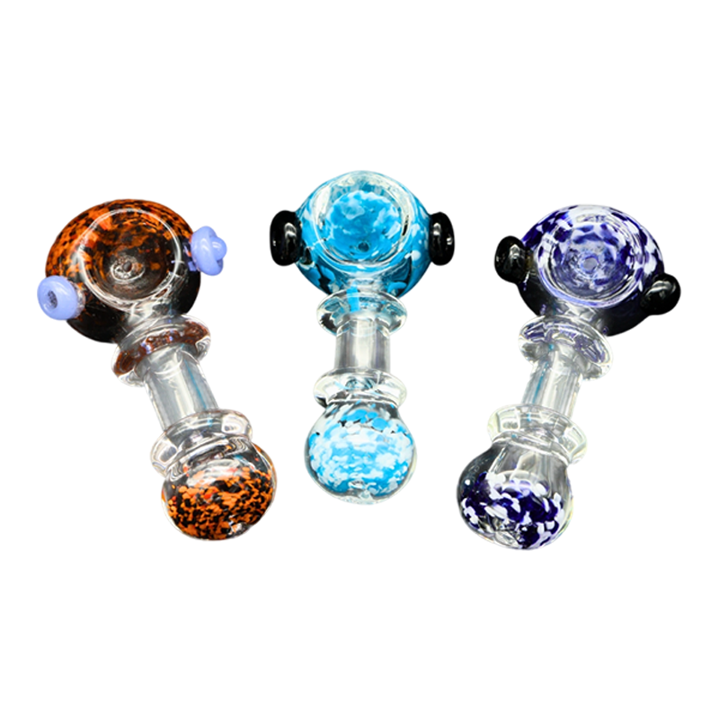 ALPHA GLASS HAND PIPE - 3" CONFETTI RIM MIXED COLOR