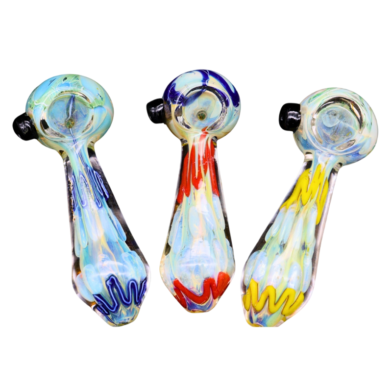 ALPHA GLASS HAND PIPE - 3.5" DOT COLOR CHANGING MIX
