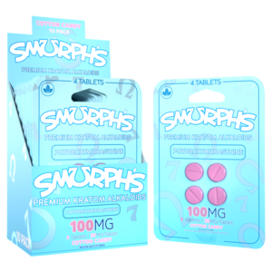 SMURPH'S PREMIUM KRATOM ALKALOIDS 7-HYDROXYMITRAGYNNE 100MG 4CT - COTTON CANDY