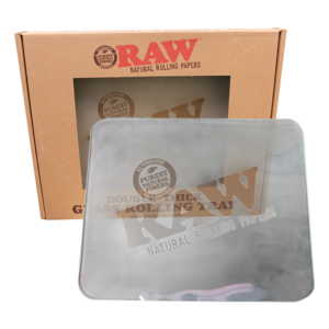 RAW DOUBLE THICK GLASS ROLLING TRAY - LARGE ICE