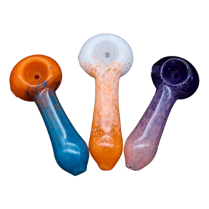 ALPHA GLASS HAND PIPE - 3" DOUBLE FRIT MIX COLOR