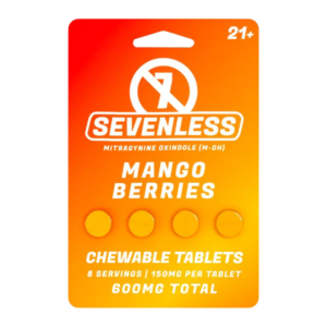 EXODUS SEVENLESS MITRAGYNINE OXINDOLE CHEWABLE TABLETS 150MG 4CT - MANGO BERRIES