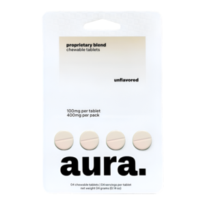 AURA. PROPRIETARY BLEND CHEWABLE TABLETS 100MG 4CT - UNFLAVORED