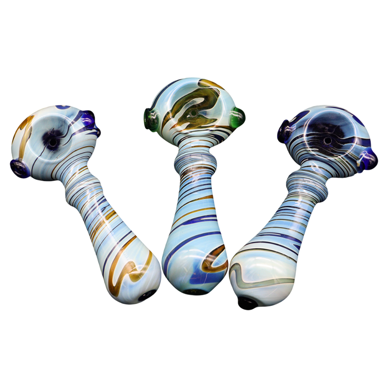 ALPHA GLASS HAND PIPE - 3.5" RIM COLOR TUBE