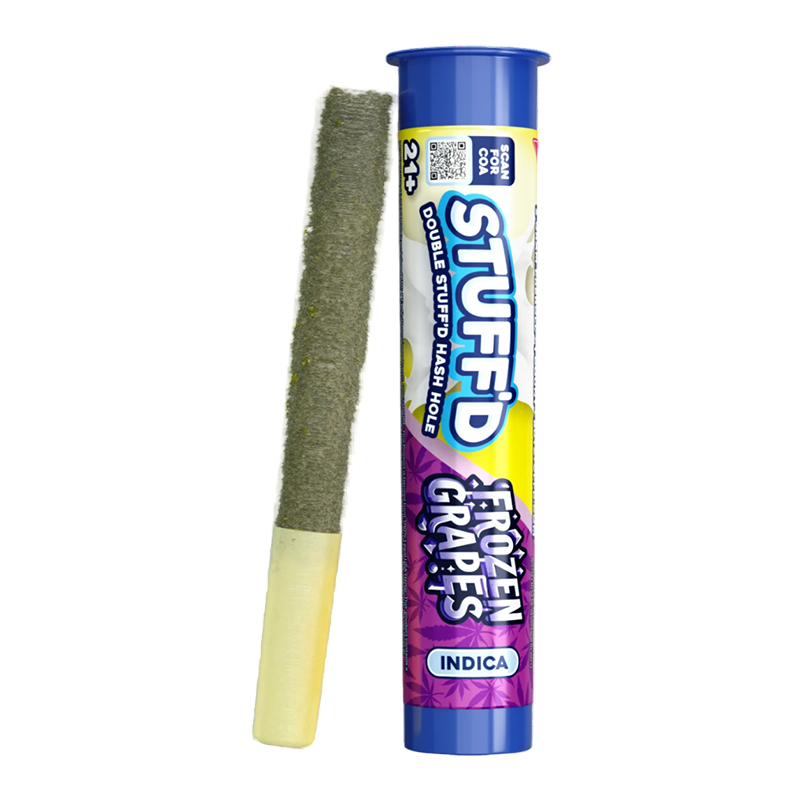 STUFF'D HASH HOLE PREROLL 2G THC-P DOUBLE STUFF'D - FROZEN GRAPES INDICA