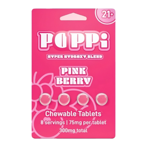 EXODUS POPPI HYPER HYDROXY BLEND CHEWABLE TABLETS 75MG 4CT - PINK BERRY