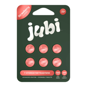 JUBI ADVANCED KRATOM 7-HYDROXYMITRAGYNINE TABLETS 100MG 6CT - STRAWBERRY