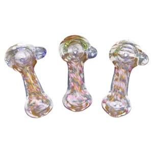 ALPHA GLASS HAND PIPE - 4" FLAT MOUTH INSIDE SPIRAL DOT