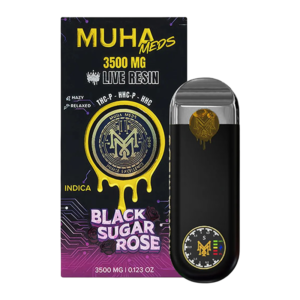 MUHA MEDS LIVE RESIN DISPOSABLE 3500MG - BLACK SUGAR ROSE INDICA