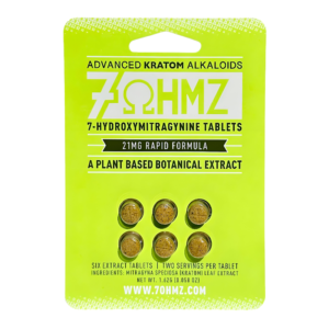 7 OHMZ ADVANCED KRATOM ALKALOIDS 7-HYDROXYMITRAGYNINE TABLETS RAPID RELEASE 21MG 6CT - UNFLAVORED