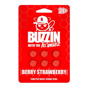 BUZZERS - BUZZIN WITH THE HOMIEZ CAT'S CLAW EXTRACT TABLETS 75MG 6CT - BERRY STRAWBERRY