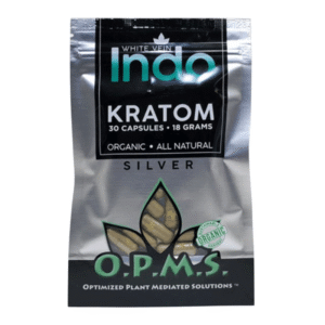 O.P.M.S. SILVER KRATOM CAPSULES 30CT / 18G / 0.63OZ - INDO WHITE VEIN