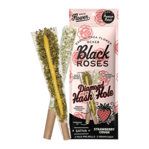 BLACK ROSES DIAMOND HASH HOLE 2G PRE-ROLLS 2PK - STRAWBERRY COUGH SATIVA