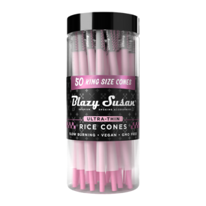 BLAZY SUSAN ROLLING PAPERS CONES JAR OF 50 - ULTRA THIN RICE KING SIZE