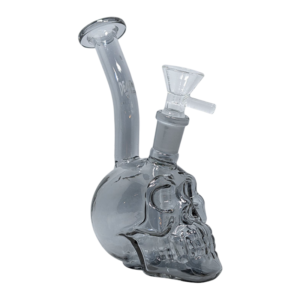 DEATH ROW RECORDS WATER PIPE - 5.5"METALLIC SKULL - SMOKE GREY