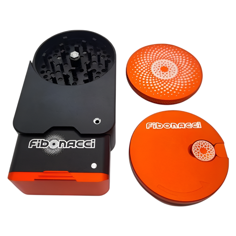 FIBONACCI PREMIUM 4 PIECE HERB GRINDER - ORANGE