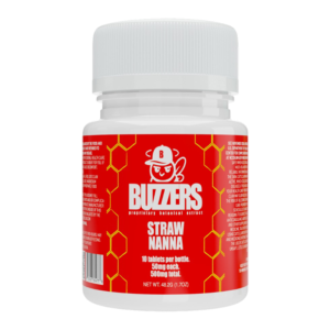 BUZZERS PROPRIETARY BOTANICAL EXTRACT TABLETS BOTTLE 50MG 10CT - STRAWNANNA