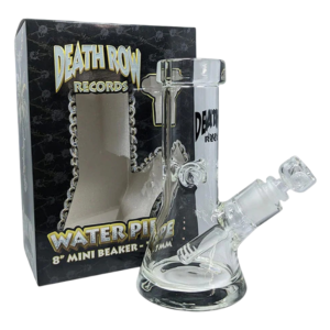 DEATH ROW RECORDS WATER PIPE - 8" 7MM CLEAR MINI BEAKER